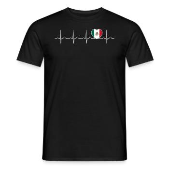 Mexico Herzschlag Fußball Fussball Flagge Soccer - Männer T-Shirt - Schwarz - Vorne - AI Model Male 178 light (178cm)