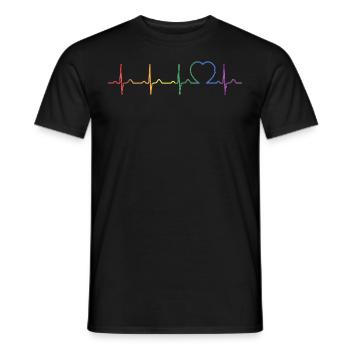 LGBT Herzschlag - Gay Pride - Homosexuell - Parade - Men's T-Shirt - black - Front - AI Model Male 178 light (178cm)