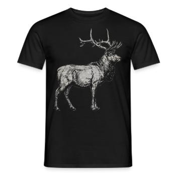 Deer deer elk antler animal forest animal gift - Men's T-Shirt - black - Front - AI Model Male 178 light (178cm)
