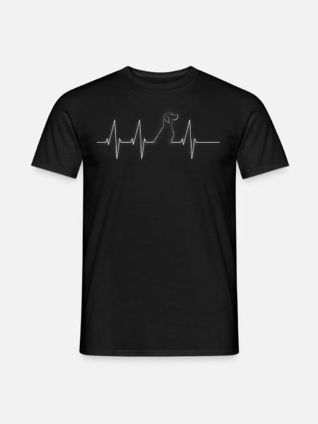 Herzschlag Vizsla - Männer T-Shirt - Schwarz