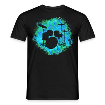 Drum instrument drummer music gift - Men's T-Shirt - black - Front - AI Model Male 178 light (178cm)
