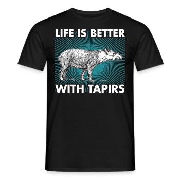 Tapir animal trunk zoo animal nature gift - Men's T-Shirt - black - Front - AI Model Male 178 light (178cm)