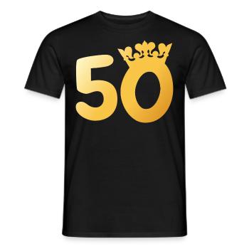 50ème anniversaire 50ème anniversaire cadeau de la Couronne - T-shirt homme - noir - Devant - AI Model Male 178 light (178cm)