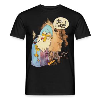 I hate monday not today! Wizard design - Men's T-Shirt - black - Front - AI Model Male 178 light (178cm)