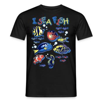 I Sea Fish - Männer T-Shirt - Schwarz - Vorne - AI Model Male 178 light (178cm)