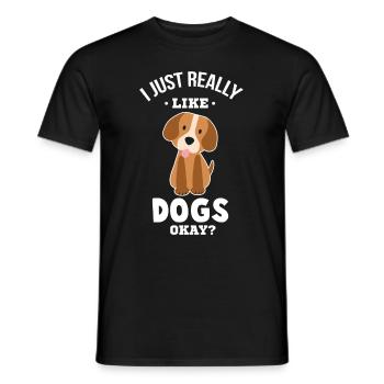 J'aime vraiment les chiens - T-shirt homme - noir - Devant - AI Model Male 178 light (178cm)