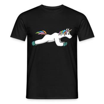 Unicorn Training Fitness Cadeau Gym Sport Studio - T-shirt homme - noir - Devant - AI Model Male 178 light (178cm)