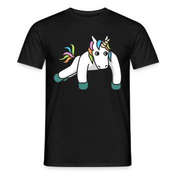 Unicorn pushups gift fitness gym workout - Men's T-Shirt - black - Front - AI Model Male 178 light (178cm)