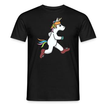 Unicorn Run Gift Training Fitness Jogging - Men's T-Shirt - black - Front - AI Model Male 178 light (178cm)