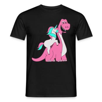Unicorn Dino - Men's T-Shirt - black - Front - AI Model Male 178 light (178cm)