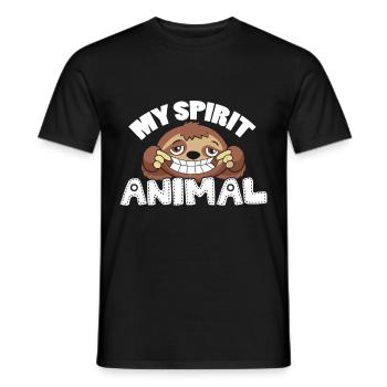 My spiritual animal sloth esoteric gift - Men's T-Shirt - black - Front - AI Model Male 178 light (178cm)