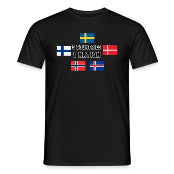 5 pays 1 nation Scandinavie drapeaux cadeau - T-shirt homme - noir - Devant - AI Model Male 178 light (178cm)