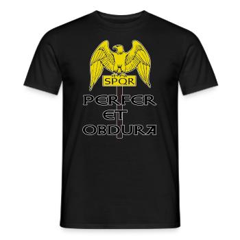 Roman Rome Roman SPQR Roma field symbol - Men's T-Shirt - black - Front - AI Model Male 178 light (178cm)