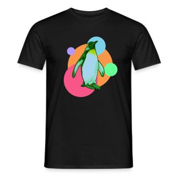 Penguin seabird South Pole - Men's T-Shirt - black - Front - AI Model Male 178 light (178cm)