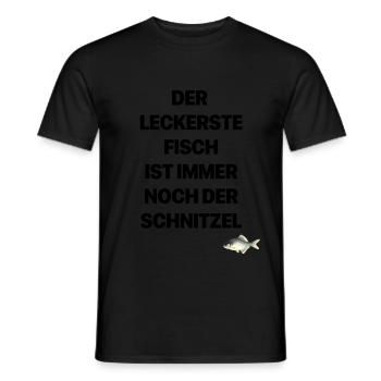 The Tastiest Fish is still the schnitzel - Men's T-Shirt - black - Front - AI Model Male 178 light (178cm)