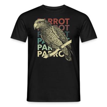 alter Stil Papagei Design Geschenk - Männer T-Shirt - Schwarz - Vorne - AI Model Male 178 light (178cm)