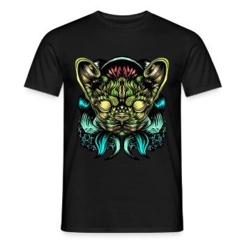 Cat or dog? - Men's T-Shirt - black - Front - AI Model Male 178 light (178cm)