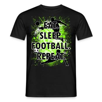 eat sleep Football repeat - T-shirt homme - noir - Devant - AI Model Male 178 light (178cm)