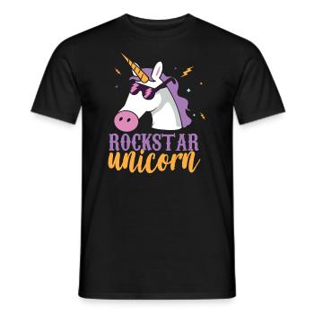 Licorne Rainbow Rocker - T-shirt homme - noir - Devant - AI Model Male 178 light (178cm)