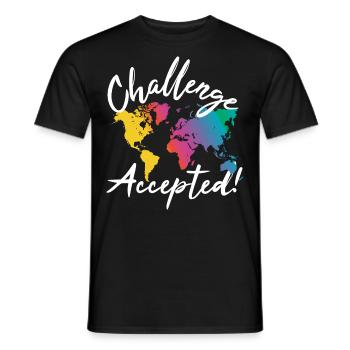 Challenge Accepted World Traveller - Männer T-Shirt - Schwarz - Vorne - AI Model Male 178 light (178cm)