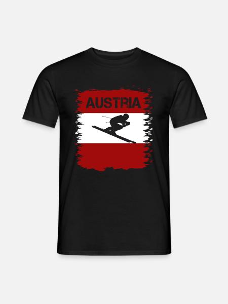 Österreich Sport Skigebiet Geschenk - Männer T-Shirt - Schwarz