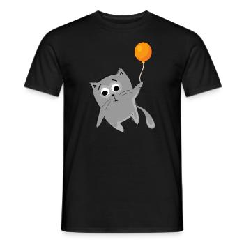 Flying Cat Flying - Cat - Men's T-Shirt - black - Front - AI Model Male 178 light (178cm)