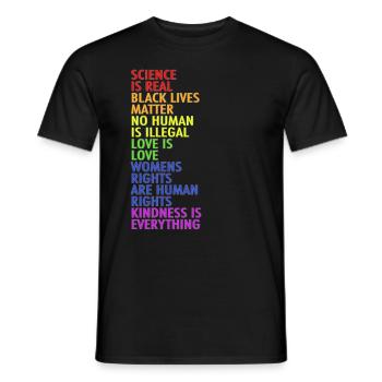 SCIENCE IS REAL Black lives Matter - Men's T-Shirt - black - Front - AI Model Male 178 light (178cm)