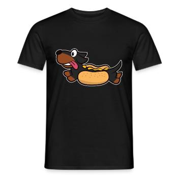 Chien Hotdog - T-shirt homme - noir - Devant - AI Model Male 178 light (178cm)