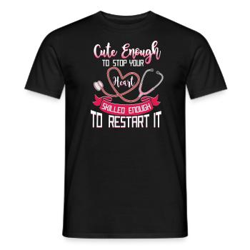 Assez doux pour arrêter ton coeur ... T-shirt - T-shirt homme - noir - Devant - AI Model Male 178 light (178cm)