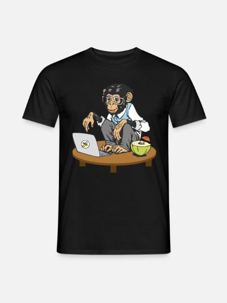 Singe de code singe - T-shirt homme - noir