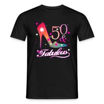 fabulous 50th birthday present - Men's T-Shirt - black - Front - AI Model Male 178 light (178cm)
