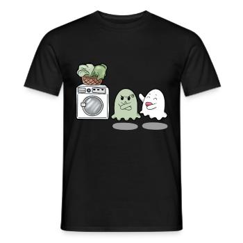 Geist Kostüm Waschmaschine dreckiges Lacken - Männer T-Shirt - Schwarz - Vorne - AI Model Male 178 light (178cm)