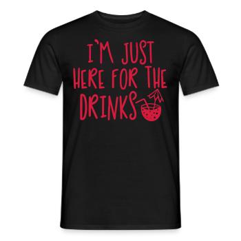 Here For The Drinks - Men's T-Shirt - black - Front - AI Model Male 178 light (178cm)