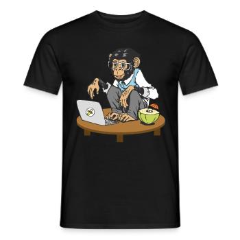 Singe de code singe - T-shirt homme - noir - Devant - AI Model Male 178 light (178cm)
