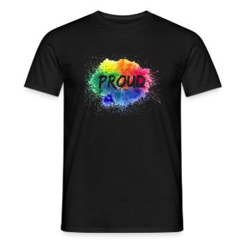 PROUD Color Splash LGBT Gay Pride Regenbogen - Männer T-Shirt - Schwarz - Vorne - AI Model Male 178 light (178cm)