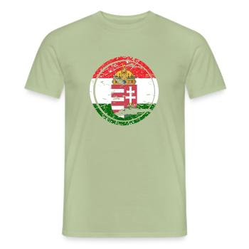 Cadeau emblème de la Hongrie - T-shirt homme - vert sauge - Devant - AI Model Male 178 light (178cm)