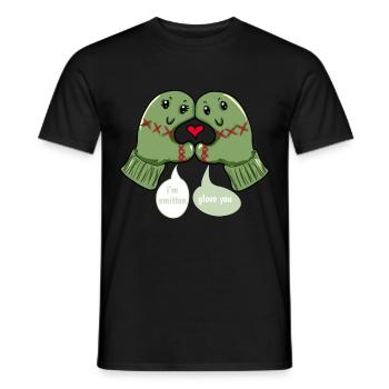 Glove Love Winter Winter Time Cheey - Men's T-Shirt - black - Front - AI Model Male 178 light (178cm)