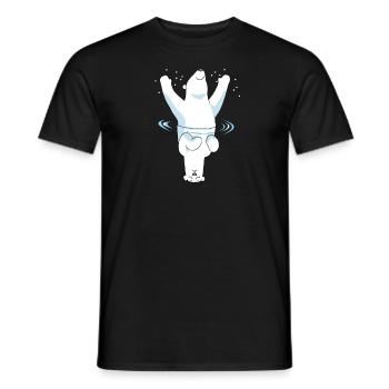 Ours polaire ours polaire heureux arctique malheureux - T-shirt homme - noir - Devant - AI Model Male 178 light (178cm)
