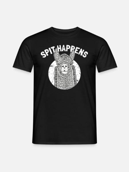 Cool Llama saying Alpaca Joke Funny zoo animal - Men's T-Shirt - black