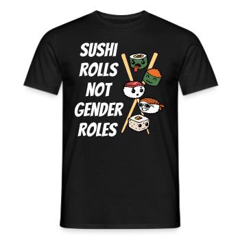 Les rôles anti-genre des sushis au lieu des rôles de genre - T-shirt homme - noir - Devant - AI Model Male 178 light (178cm)