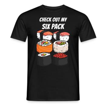 Sushi Sixpack Asian Foodie Cadeau Gourmand - T-shirt homme - noir - Devant - AI Model Male 178 light (178cm)