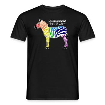 Colorful zebra rainbow. Positive saying Gift - Men's T-Shirt - black - Front - AI Model Male 178 light (178cm)