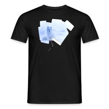 Farbroller Polarfuchs - Männer T-Shirt - Schwarz - Vorne - AI Model Male 178 light (178cm)