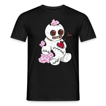 Vaudou poupée amour chagrin d’amour amie Teddy - T-shirt homme - noir - Devant - AI Model Male 178 light (178cm)