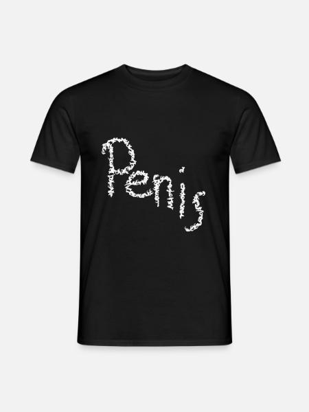 Penis verschnörkelt - Männer T-Shirt - Schwarz