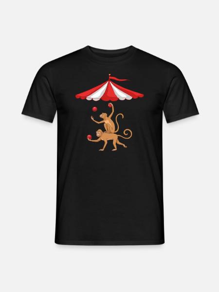 Monkey circus monkey feather monkey dance circus tent - Men's T-Shirt - black