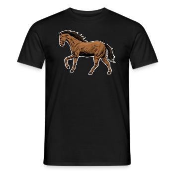 Pferdenarr Pferdemädchen Reiterin Pony Reitsport - Männer T-Shirt - Schwarz - Vorne - AI Model Male 178 light (178cm)
