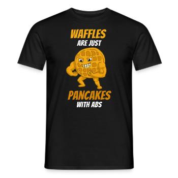Waffeln sind nur Pfannkuchen mit Sixpack - Männer T-Shirt - Schwarz - Vorne - AI Model Male 178 light (178cm)