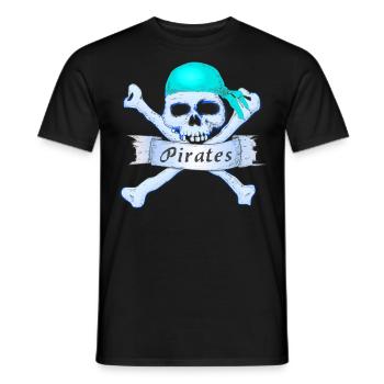 Piraten Totenkopf - Männer T-Shirt - Schwarz - Vorne - AI Model Male 178 light (178cm)