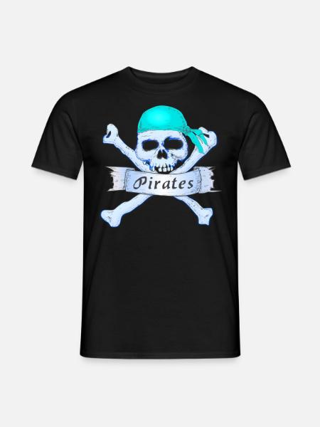 Crâne de pirate - T-shirt homme - noir